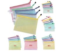 10 sacchetti in rete con cerniera, formato A4, A5, A6, B5, B4, cartelle portadocumenti per scuola e ufficio