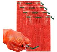 10 sacchetti in rete per cipolle, 28,9 x 45,7 cm, sacchetti in rete riutilizzabili da 4,5 kg, per patate, cipolle, verdure, con coulisse