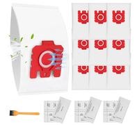 10 Sacchetti per Aspirapolvere FJM Efficiency 3D Compatibili con Miele Hyclean Tipo FJM Sacchetto Serie Complete C1/Compact C1/Compact C2/S6/S4 con 3 Protezioni Motore e 3 Filtri di Scarico