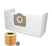 10 sacchetti per aspirapolvere in tessuto non tessuto per Kärcher 6.959-130.0, WD3 Premium, MV3, A2604, A2204, A2254, sacchetti per aspirapolvere multiuso + 1 filtro a cartuccia KA39