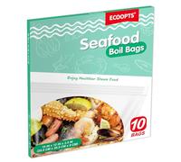 10 sacchetti per bollire i frutti di mare di medie dimensioni per pesce, granchi, gamberetti e verdure, borsa per cucinare e conservare (M)