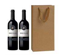 10 sacchetti per bottiglie di vino, 17 x 9 x 35 cm, due bottiglie, sacchetto regalo con manici in carta kraft, sacchetti per bottiglie di champagne