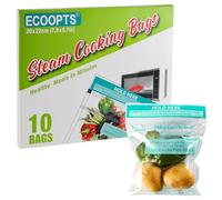 10 sacchetti per cottura a vapore, sacchetti per forno a microonde, grandi dimensioni per verdure, patate e carne (10, L)