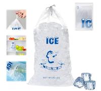 10 sacchetti per il ghiaccio in plastica con coulisse, sacchetti riutilizzabili, resistenti fino a 9,1 kg, sacchetti per il ghiaccio vuoti spessi, sacchetti per cubetti di ghiaccio, sacchetti per