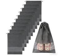 10 sacchetti per scarpe da viaggio, resistenti sacchetti per scarpe in tessuto non tessuto con chiusura trasparente trasparente, organizer multiuso per scarpe da viaggio, per uso quotidiano, palestra