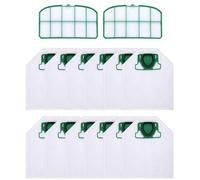 10 Sacchetti per Vorwerk Folletto VK200 FP200 aspirapolvere + 2 Filtri Hepa, Accessori di Ricambi Sacchetti Folletto VK200, Adatti a Persone Allergiche