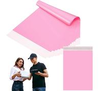 10 sacchetti postali in plastica per spedizioni, 60 x 70 cm, rosa, vintage, per spedizione, buste postali autosigillanti, grandi, resistenti, buste di plastica per spedire vestiti