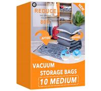10 sacchetti sottovuoto di medie dimensioni, salvaspazio, sacchetti a compressione per coperte, trapunte, cuscini, vestiti