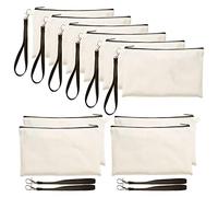 10 sacchetti vuoti per sublimazione con cinturino da polso, per trucco per trasferimento di calore, astuccio per penne con coulisse in poliestere spesso, bianco, Taglia unica