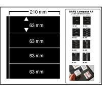 10 SAFE 424 Fogli Inserto Clipfix A4 Compact 4 Scomparti 210x63 mm