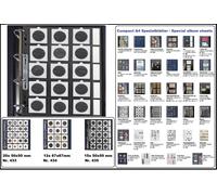 Fogli monete A4 15 x 50x50 mm Oblo cornici cartoncini da pinzare SAFE 435