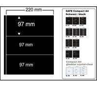 10-SAFE-453-Fogli Di Inserimento-Nero-A4-Compatto-3-Scomparti-220x97mm