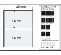 10-SAFE-464-Fogli Di Inserimento A4 2 Scomparti 220x147mm Compact Trasparente