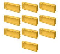 10 Scatole 506/507 da incasso a parete, 6/7 moduli/posti, per muratura, 178x70x48mm, in tecnopolimero ad alta resistenza, cassetta per impianto elettrico, universale per serie civili, giallo