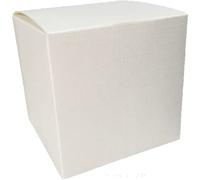 10 SCATOLE BOMBONIERE CARTONE PIEGHEVOLE SETA BIANCO NATURALE 10x10x10 CM