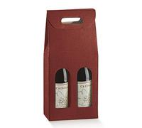 10 scatole per 2 bottiglie vino verticali modello bordolese, borgognotta robuste strenne natalizie cartone accoppiato e maniglia esterna cm.18x9x38,5h - 2 bordeaux