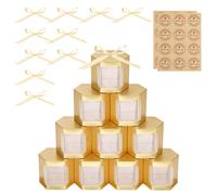 10 Scatole per Torte 5.12x5.12x5.12" Scatole Quadrate per Cheesecake Dorate