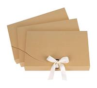 10 scatole regalo rettangolari con coperchio e fiocco, 26 x 17,5 x 3 cm, per bracciali, collane, camicie, biancheria intima, compleanno, anniversario e regali per occasioni speciali