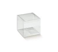10 Scatole Trasparenti Con Fondo Bianco 12x12x15 Cm