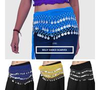 10 sciarpa danza del ventre danza anca danza monete argento paillettes donna ...