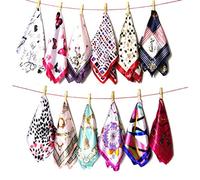 10 sciarpe quadrate da donna, da donna, in seta, con stampa a turbante, per sciarpa, foulard, decorazioni, ecc