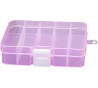 10 scomparti in plastica per riporre oggetti, confezione regolabile, valigetta per attrezzi trasparente, accessori per artigianato, colore rosa, 10 celle professionali