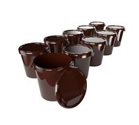 10 secchi con coperchio, 30 litri, made in Germany, per alimenti, stabili, ermetici, per conservare alimenti, materiali da ufficio, cameretta dei bambini, casa, officina, gastronomia, marrone