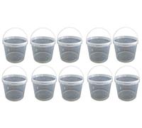 10 secchi da 10 litri con coperchio trasparente, impilabili per latte/scorta, in plastica con rilascio alimentare, contenitori per alimenti, secchi vuoti per farina, 10 pezzi