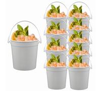 10 secchi in plastica per cocktail, 1 l, riutilizzabili, per frullati, bevande, secchielli per feste, secchielli per ghiaccio traslucidi per bar, birra, tutt'altro che una tazza di idee per feste (10