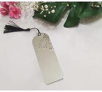 10 segnalibri in acrilico specchiato, segnalibri a specchio, segnalibro bianco in acrilico con mini segnalibro nappe per progetti fai da te e etichette regalo (specchio argento)