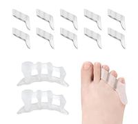 10 separatori per dita trasparenti, con 2 separatori di tipo ponte, distanziatore per dita sovrapposte, sollievo dal mal di piedi, correzione dell'allineamento delle dita (6 paia)