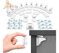 10 Serrature invisibile NODI+ 2 chiavi + 12 adesivi di ricambio + 1 modello di installazione + Notice Video e PDF - ALTA QUALITÀ - Blocca per armadi e cassetti - Sicurezza per bambini - Soluzione facile e veloce - Ultra resistente