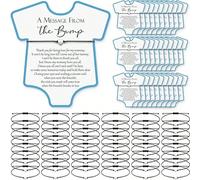 10 set/20 pezzi Set regalo per il bagno del bambino, include un braccialetto a forma di cuore carino + una cartolina con dedica, ideale per festa di nascità, regali per feste di rivelazione del sesso 