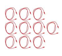 10 Set Banana Plug con Cavo di Test 2mm, Filo Elettrico in Ottone e PVC per Multimetro - Alta Conduttività, Resistente all’Usura, Ideale per Diagnostica Elettronica e Riparazioni (Rossa)