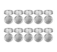 10 Set Coperchi Ermetici in Banda Stagnata, Argento | Riduzione del Rischio di Perdite, Bordi Lisci e Sicuri, per Vetro, Viaggio e Conservazione Secca
