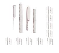 10 set da 4 pezzi con manico ergonomico per un'esperienza di pettinatura più confortevole dei capelli più comoda da tenere in mano pettine in metallo, argento opaco