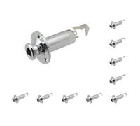 10 set di 1/4 "Strap End Pin Uscita Jack di Ingresso per Chitarra Elettrica Basso Argento