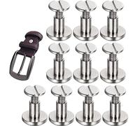 10 Set di Bottoni in Ottone Vite a Vite a Vite a Testa di Cuoio Viti per Rivestimenti in Ottone Solidi Rivetti