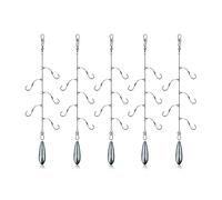 10 set di corde a forma di pesca a forma di T Strings Gancio Gruppo di pesca Anti-Winding Group RAFT Mare Rod Squid Gancio (Color : 30g lead sinker, Size : 2#)