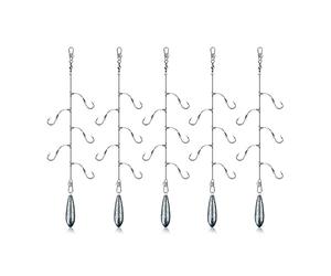 10 set di corde a forma di pesca a forma di T Strings Gancio Gruppo di pesca Anti-Winding Group RAFT Mare Rod Squid Gancio (Color : 30g lead sinker, Size : 2#)