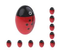 10 set di legno mano shaker uovo intelligenza percussioni giocattolo per l'apprendimento precoce rosso