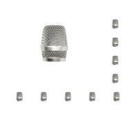 10 set di Metallo Sostituzione Microfono Griglia Portatile Professionale Staccabile Build-in Spugna KTV Concert Mic Testa Parte Stile 5 Argento