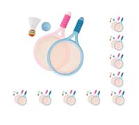 10 set durevole per bambini badminton tennis set, palla volano racchetta per allenamento blu rosa