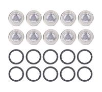 10 Set Guarnizioni Vista Serbatoio Cilindro, Spie Luminose per Cilindro Principale Freno, Vetro Spia Serbatoio Serbatoio Anteriore Posteriore Universale, Finestra pompa freno moto per moto ATV (18MM)