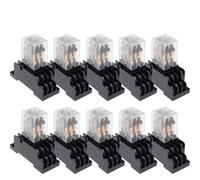 10 set/lotto HH53P MY3NJ, piccolo relè intermedio elettromagnetico, con base, 11 pin, 3NO/3NC, 5A 110/220VAC, 12/24VDC bianco(DC,48V)
