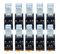 10 set/lotto HH53P MY3NJ, relè intermedio, con base, 11 pin, 3NO/3NC, 5 A 110/220 V CA, 12/24 V CC(AC,48V)