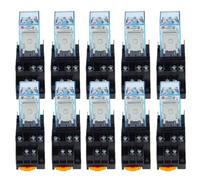 10 set/lotto HH53P MY3NJ, relè intermedio microelettromagnetico, con base, 11 pin, 3NO/3NC, 5 A 110/220 V CA, 12/24 V CC(AC,6V)