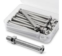 (10 Set) M8 x 70mm Kit di Viti Bulloni a Brugola e Dadi in Acciaio Inox 304,Vite a testa Bottone cilindrica con esagono incassato