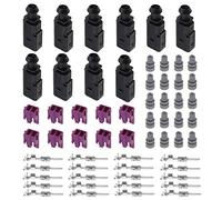 10 Set Maschio 2 Pin Connettore Cablato Presa Cablaggio Kit Riparazione 1J0973802 Impermeabile Compatibile con VW Skoda