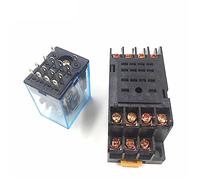 10 set MY4NJ elettronico Micro Mini relè elettromagnetico 5A 14PIN bobina 4DPDT con base presa PYF14A DC12V 24V AC110V 220V LED(AC 110V)